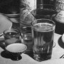 A variety of drinks being served at the Soviets party (Mukden, China, March 1946)
